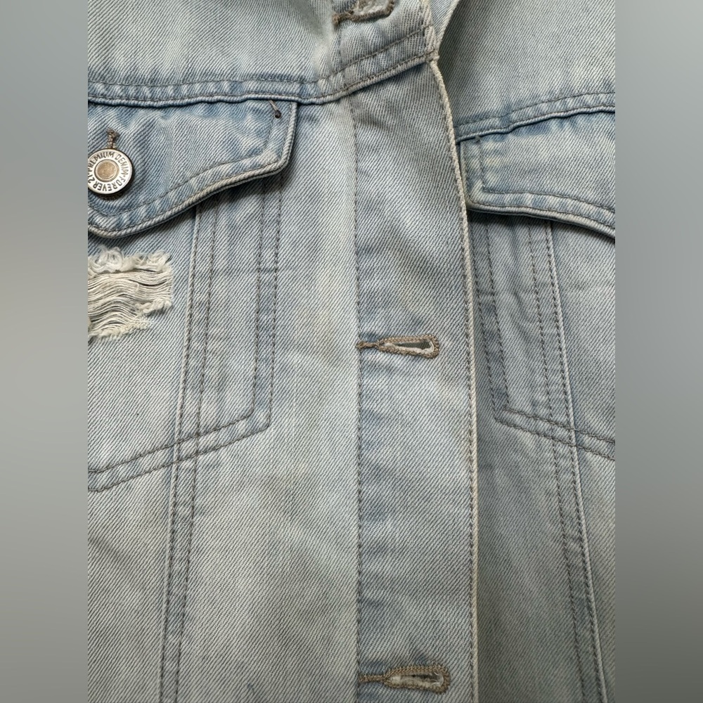 Forever 21 Classic Denim Jacket | Casual Everyday Layer - Picture 4 of 4